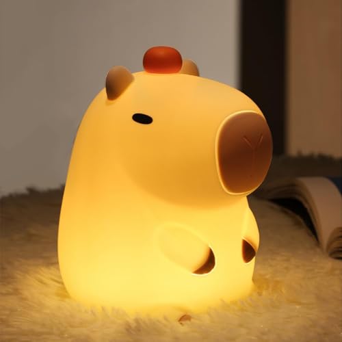 Silicone Capybara Night Lights, Capybara Animal Lamp, Portable USB Rechargeable Animal Lamps Touch Control Lamp, Silicone Night Light with Timing Function for Home Bedroom Living Room Decor (1 pcs)
