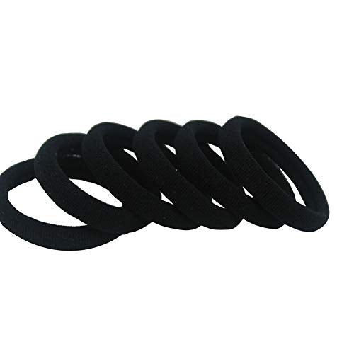 Citihomy Black Hair Ties No Crease,100pcs Elastic Seamless Rubber Hair Bands Not Damage for Toddlers Girls Kids Thick Hair Ponytail Holders Headband Scrunchies Hair Accessories (100PCS)
