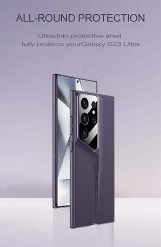 FENDOUNIU for Samsung Galaxy S23 Ultra Phone Case, Shockproof Ultra-thin Phone Case 360? Full Body Protective Cover, Hard Skin-friendly Texture Anti-fingerprint, Full Camera Protection (Purple)