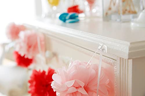 Command Decorating Small Clips Transparent color, 20 clips + 24 strips/pack | Holds 180 gr. each clip | Organize | Decoration | No Tools | Holds Strongly | Damage-Free Hanging