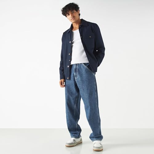 Lee Cooper Men Lee Cooper Ribbed Shacket with Long Sleeves and Pockets