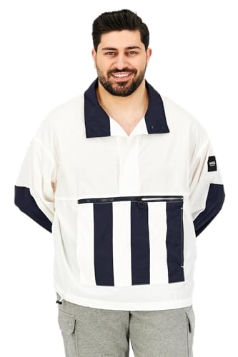 Aigle Men Long Sleeve Colorblock Windbreaker Jacket Xl White