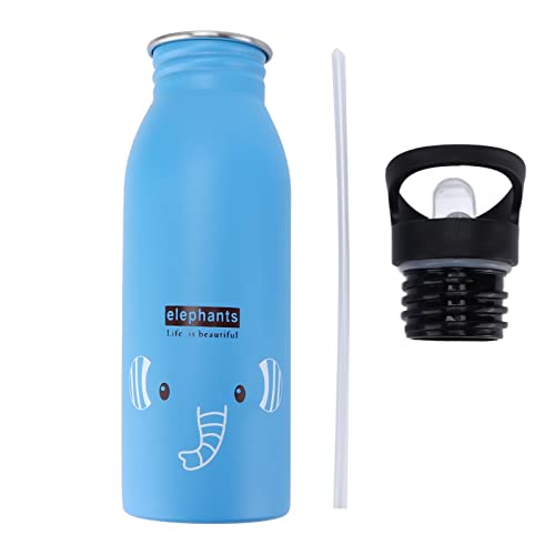 Sorandy Stainless Steel Water Bottle, Cute Cartoon Animal Pattern Water Cup for Kids, Spill Proof Water Pot with Straw Lid, Cup for Sports or Travel, Water Pot with (sucking