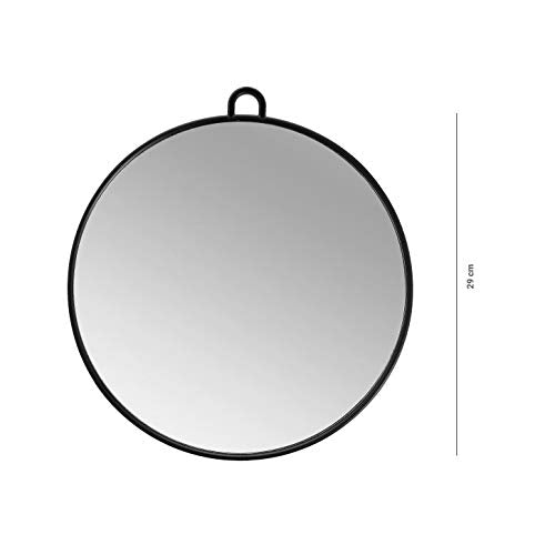 TB TOOLS FOR BEAUTY T4B LUSSONI Black Wide, Practical and Professional Hairdressing Hand Mirror 28 cm for Salons, Hairdressers, Beauticians, Women and Men