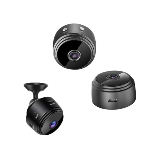 Broski WiFi Sticking Wireless Spy Hidden HD 1080P Portable Round Camera, Indoor Security Camera, Motion Detection, Instant Notifications Night Vision Camera (Black)