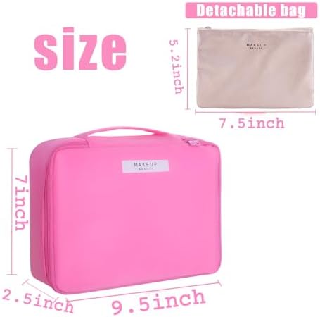 Queboom Travel Makeup Bag Cosmetic Bag Makeup Bag Toiletry bag for women and girls