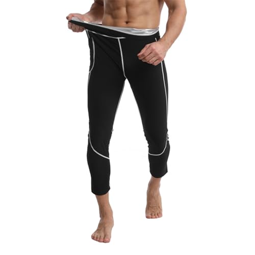 Men's High Waist Sauna Leggings, Compression Slimming Pants, Heat Trapping with Pocket