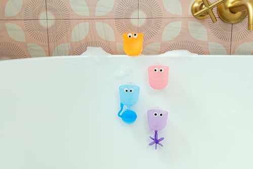 Munchkin Falls™ Bath Scoop & Pour Set , bath toy, bath activity fun, colorful toy to keep kids engaged, infant/baby/toddler/kids, 12 Months and above. Pack of 4