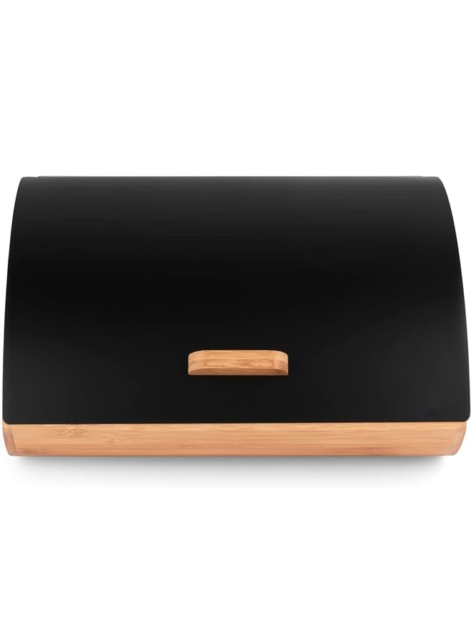 Bamboo Bread Box with Roll-Top Lid – Elegant Kitchen Storage - 35x26x17 CM
