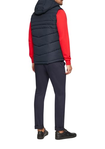 s.Oliver Men's Quilted Vest with Removable Hood