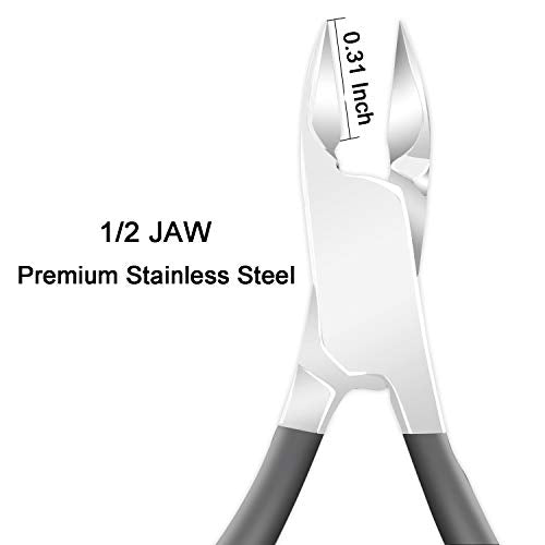 Ejiubas Cuticle Trimmer With Pusher - Professional Stainless Steel Remover, Nipper, Cutter, Clipper - Durable Pedicure Manicure Tools for Fingernails and Toenails - Gray