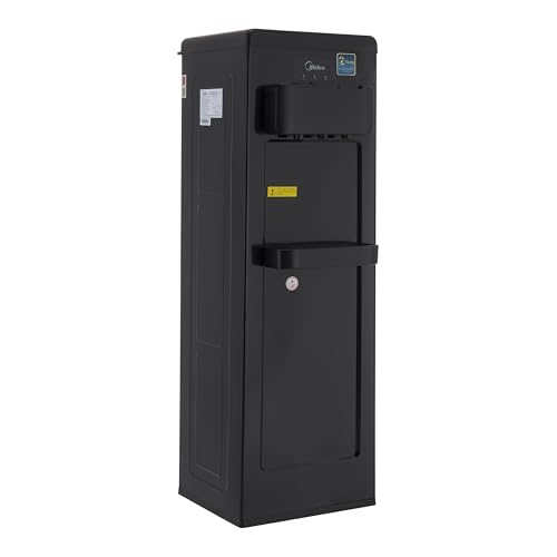 Midea Water Dispenser, Top Loading, 3-taps Equipped with Hot Cold And Ambient Temperature, Floor Standing, Child Safety Lock for Faucet, Best Home, Office & Pantry, Black, YL1917SAE-BK