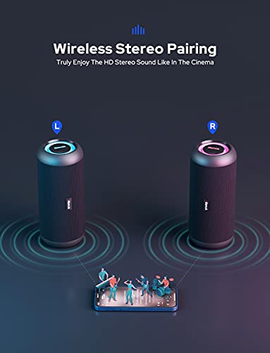 RIENOK Portable Bluetooth Speaker 30W True Wireless Stereo HD Sound IP67 Waterproof Outdoor Sport Speakers Bluetooth 5.0 for Home Party