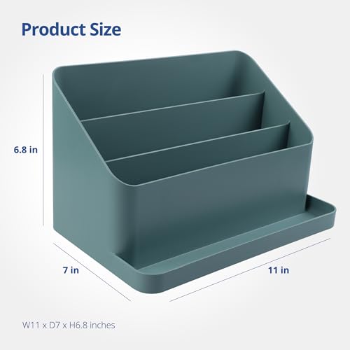 BLUE GINKGO Desk Organizer - Office Organization | Stationery, Craft Organizer, Pencil Holder, Pen Holder for Desk | Office Desk Accessories (Made in Korea) - Green