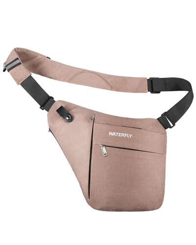 WATERFLY Sling Crossbody Chest Bag: Slim Anti-Theft Cross Body Bag Over Shoulder Backpack Stealth Side Pack Man Woman
