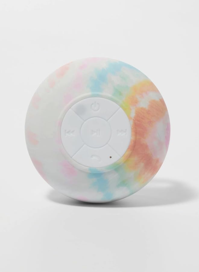 Sunny Life Waterproof Splash Speaker Tie Dye Multi - Portable Bluetooth Speaker - Colorful Tie Dye Design - IPX7 Waterproof for Pool, Beach, or Outdoors - Crisp Sound for Any Adventure