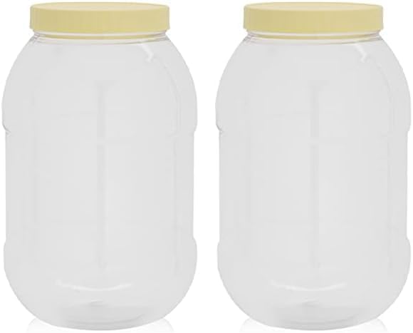 RoyalFord 3.0LTR Round Pet Jar With Cap, clear - Clear Pack of 2
