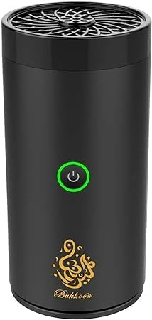 Stylish Portable Incense Burner | USB Rechargeable Bakhoor Oud burner | Electric Arabic Mubkhara Device for Home Office and Car (X008-Black)