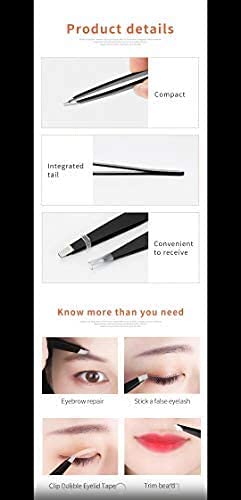 tweezer Professional 4 Piece Stainless Steel Tweezer Set With Leather Bag Case for eyebrow and Eyelash tweezer