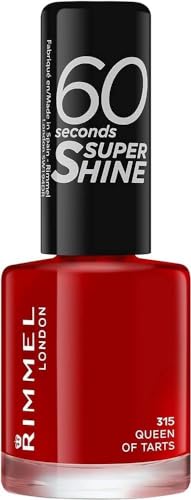 Rimmel London Colour Your Way 60 Seconds Super Shine Nail Polish - Quick Drying - Resists Chips & Fading, Lasts Up To 10 Days - Precise Application In One Stroke - 315 Queen Of Tarts, 8 ml( .25 fl.oz)