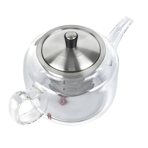 Cuisine Art Glass Teakettle - 720ml Capacity, Glass Tea Pot with Infuser, Microwavable, Tea Strainer for Loose Leaf Tea and Blooming Tea