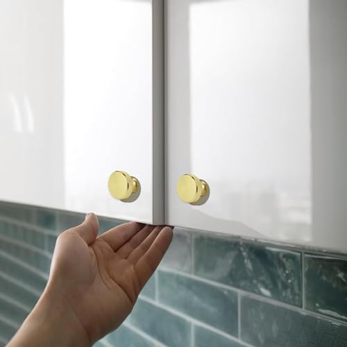 6 Pack Gold Cabinet Knobs: Vintage Cabinet Ring Pulls Dresser Handles Furniture Hardware for Kitchen Cupboard Drawers Closet Door - Easy to Install (Style1)