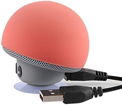 DuMesho Mini Bluetooth Speaker, Wireless Portable Cartoon Mushroom Head, Bluetooth Stereo with Desktop Mobile Phone Stand, Red