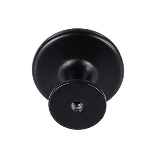 Kalolary Black Cabinet Knobs, 6 Pack 1-1/4 inch Kitchen Drawer Knobs Round Single Hole Cabinet Hardware for Dresser Drawer Cabinet