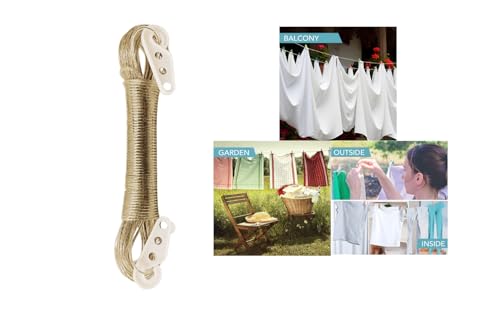 20m PVC Plastic Coated Steel Wire Rope Clothesline - Multipurpose Washing Line, Laundry Hanging Anti-Rust Cloth Drying rope, Ideal for Home, Outdoor, and Events. (ROPE)