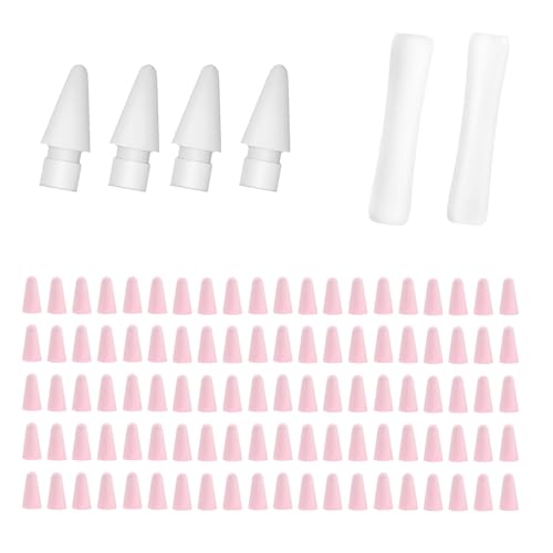 100pcs Silicone Nib Sleeves pen tips cover，4pcs Replacement Tips and 2pcs Silicone Pencil Case Compatible with Apple Pencil1/2/Pro/USB-C Suitable for iPencil Nib for iPad Pencil Accessories