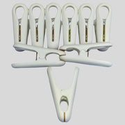 12pcs Laundry Drying Clothespins, Strong Finger Clips for Skirts, Pants, Clothes Pins for Air Drying, Clothes Peg Clips for Outdoor Drying Clothes, Plastic Clips Non Slip Rubber Mouth Grip Clothesline