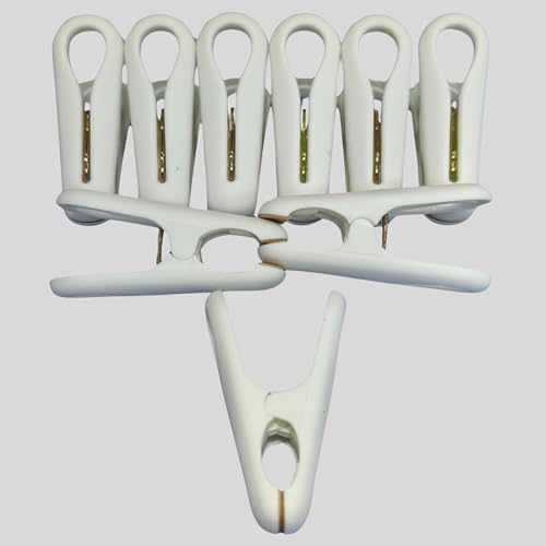 12pcs Laundry Drying Clothespins, Strong Finger Clips for Skirts, Pants, Clothes Pins for Air Drying, Clothes Peg Clips for Outdoor Drying Clothes, Plastic Clips Non Slip Rubber Mouth Grip Clothesline