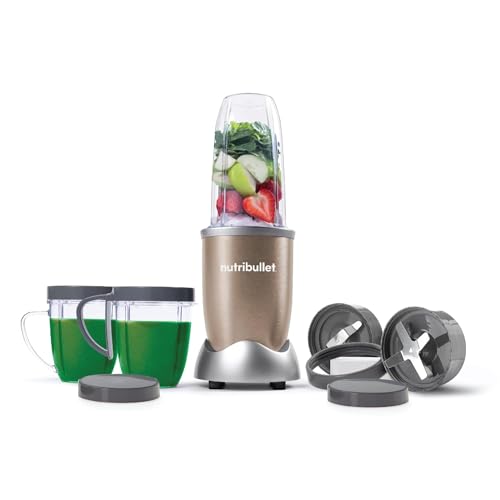 NutriBullet 900 Watts, 9 Piece Set, Multi-Function High Speed Blender, Mixer System with Nutrient Extractor, Smoothie Maker, Copper Gold , NB-201 , "1 year Warranty"