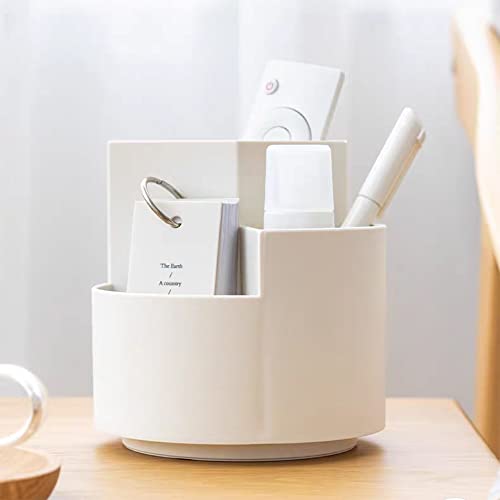 NB NBEST STORAGE IDEALIST Pen Holder-360 degree rotating multi-functional pen holder, 3 separate layer desktop stationery bags, desk organiser, home office art supplies box (White)…