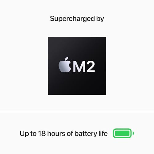 Apple MacBook Air 2022 laptop with M2 chip: 13.6-inch Liquid Retina display, 16GB RAM, 256GB SSD storage, backlit keyboard, 1080p FaceTime HD camera. Works with iPhone and iPad; Midnight