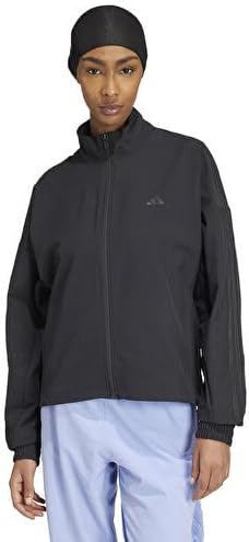Women Pacer All Gym Tonal 3-Stripes Woven Jacket - Black