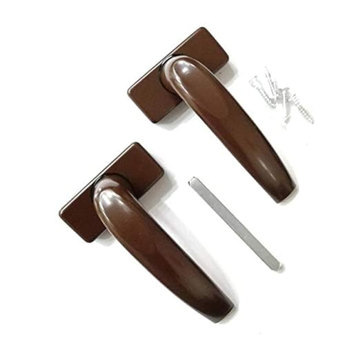 Robustline Aluminium Door Handle, Heavy Duty Internal Used Door Handle Set Complete Set Durable for All Kinds Of Indoor Doors - Brown