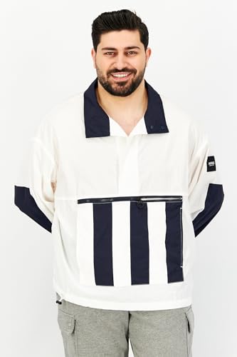 Aigle Men Long Sleeve Colorblock Windbreaker Jacket XXL White