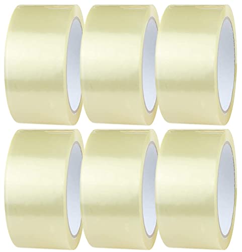MARKQ Clear Packing Tape | 2 inches x 50 yards Strong Heavy Duty Packaging Tape for Sealing Parcel Boxes, Moving Boxes Houses, Large Postal Bags, Office Supplies [6 Rolls]