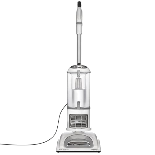 Shark NV356E 31 Navigator Lift-Away Professional Upright Vacuum with Swivel Steering, HEPA Filter, XL Dust Cup, Pet Power, Dusting Brush, and Crevice Tool, Perfect for Pet Hair, White/Silver