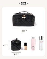EACHY Travel Makeup Bag,Large Capacity Cosmetic Bags for Women,Waterproof Portable Pouch Open Flat Toiletry Bag Make up Organizer with Divider and Handle
