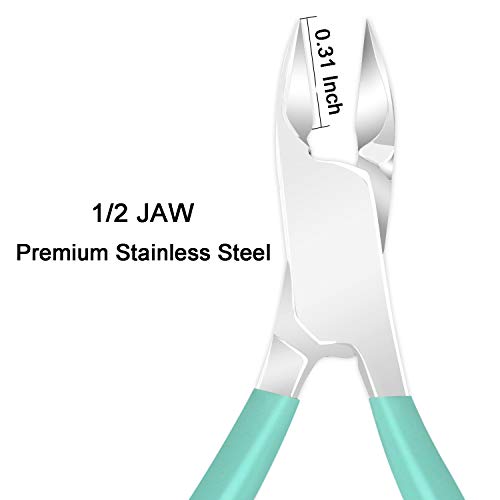 Ejiubas Cuticle Nipper with Cuticle Pusher - Ejiubas Green Cuticle Trimmer Stainless Steel Cuticle Clipper Cutter Nail Cuticle Remover Tools for Fingernails and Toenails
