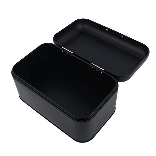 Bread Box, Metal Durable Retro Storage Box, Easy to Clean for Kitchen for Living Room Save Space(black)