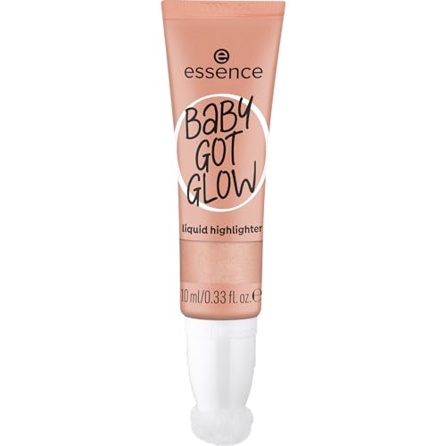 essence Baby GOT Glow Liquid Highlighter, No. 30, Gold, Defining, Express Result, Easy to Remove, Glossy, Vegan, Oil-Free, Paraben-Free, No Microplastic Particles, Pack of 10 ml