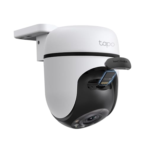 Tapo TP-Link 1080p Full HD Outdoor Pan/Tilt Security Wi-Fi Camera, 360° Motion Detection, IP65 Weatherproof, Night Vision, Cloud &SD Card Storage, Works with Alexa&Google Home ( C500) White