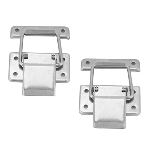 TERRIFI 2pcs Hasp Latch Lock, Stainless Steel Spring Loaded Latch Catch, Toggle Hasp for Boxes, Barrels, Cabinets, Mechanical Equipment, Durable Hardware for Secure Closure and Protection