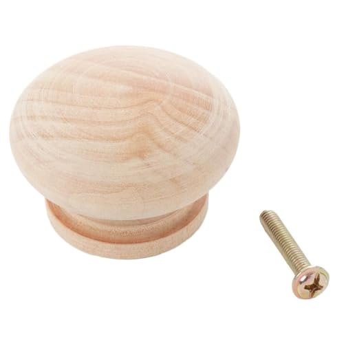 Joyzzz Wooden Drawer Knobs, 15pcs 35x30mm Drawer Knobs and Pulls Wooden Cabinet Pulls and Knobs, Round Shaped Drawer Handles for Furniture Knobs Cabinets Dresser Handles Hardware