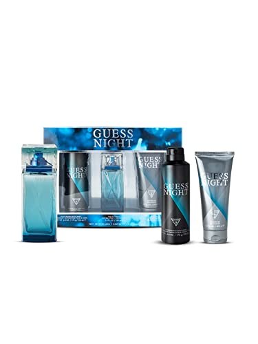 GUESS Night Men's Eau de Toilette Perfume, 100 ml + 200 ml Shower gel + 226 ml Body Spray Set
