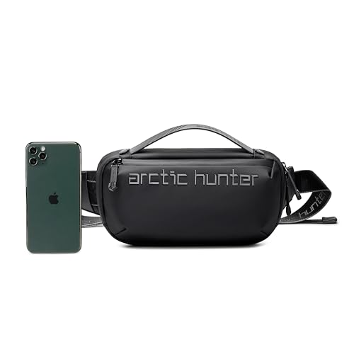 Arctic Hunter Cross Body Travel Sling Bag Water Resistant Anti-Theft Tough Men Series Unisex Messager Shoulder bag, Y00020 (Black), 26 x 5 x 15 cm, Y00020-AH_BLK