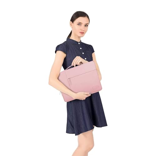 MOSISO Laptop Case 15 inch, 15 inch Laptop Sleeve with Handle Compatible with MacBook Air 15 M3 M2 2025-2023, Surface Laptop 15, Dell XPS 15, Polyester Multifunctional Computer Bag, Pink
